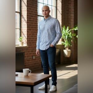 NWT John Varvatos USA 100% Cotton Shirt - Slim Fit. Retail $128